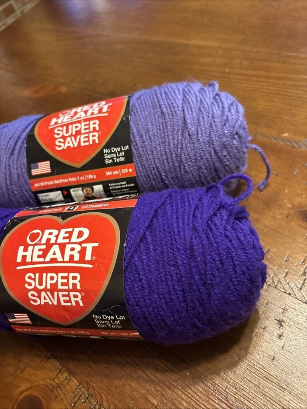 Red Heart Purple Yarn Set Of 2 - Picture 2 of 8